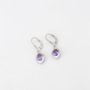 Boucles d'oreilles "Galet" Améthyste