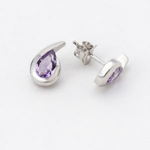 Boucles d'oreilles "Virgule" Améthyste