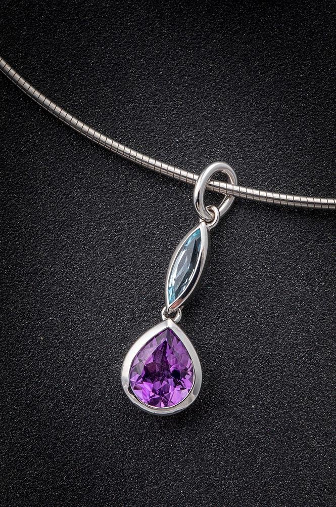 Pendentif "Duo de pierres"