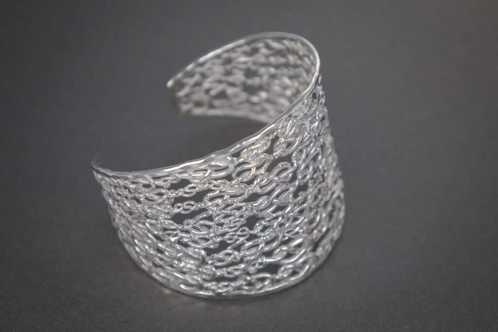 BRACELET MANCHETTE PLUIE DE LAC D’AMOUR Argent