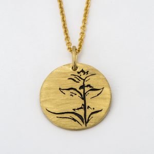 Pendentif "Gentiane" gravé sur une plaque de 1mm
