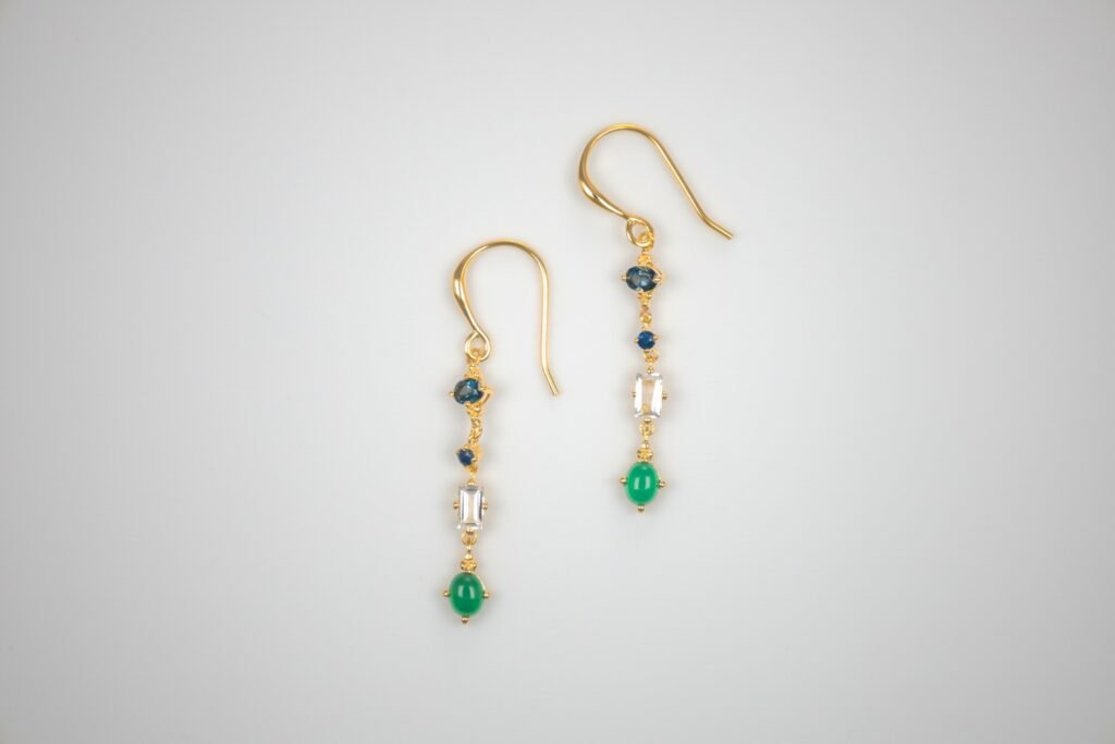 Boucle d‘oreille avec une émeraude